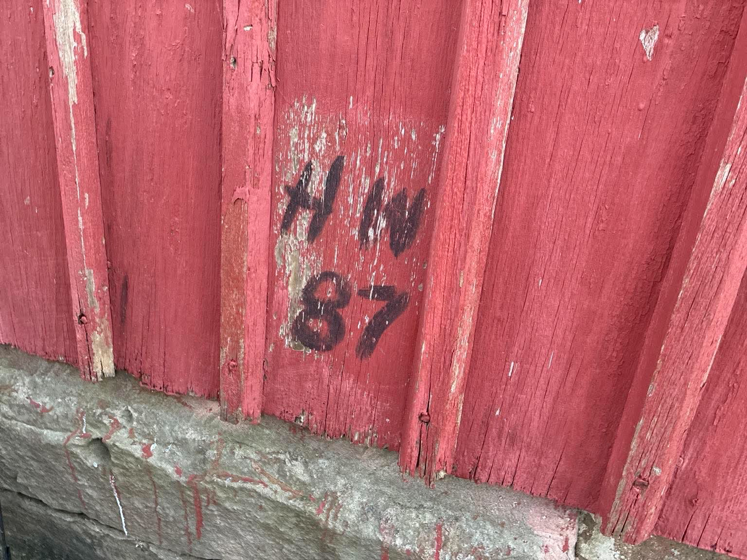 H.W. 87 Harley Warrick painter's mark before preservation