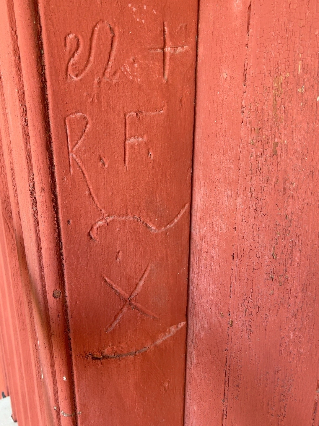 Historic incised carving
